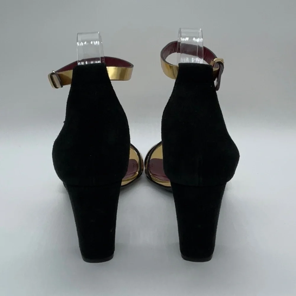 Philosophy di Lorenzo Serafini gold black velvet strap sandal